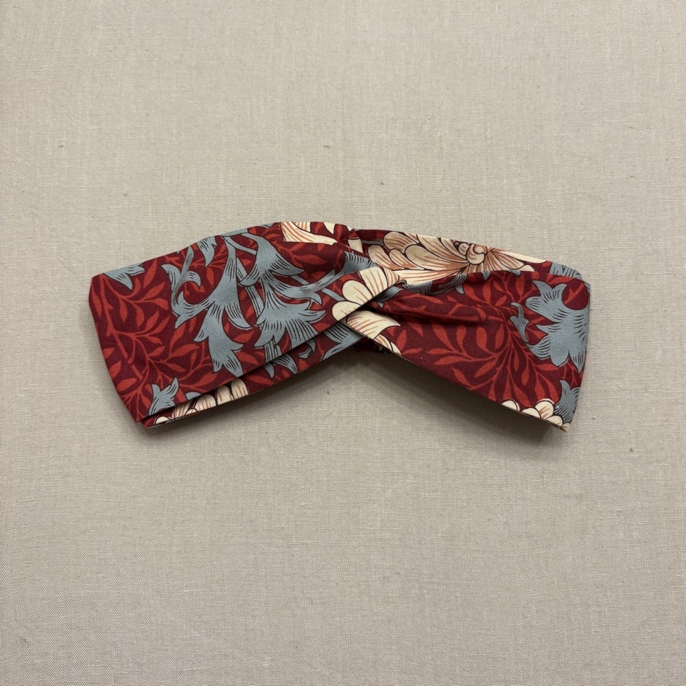 Floral Knotted Headband NWT Red Floral Cotton